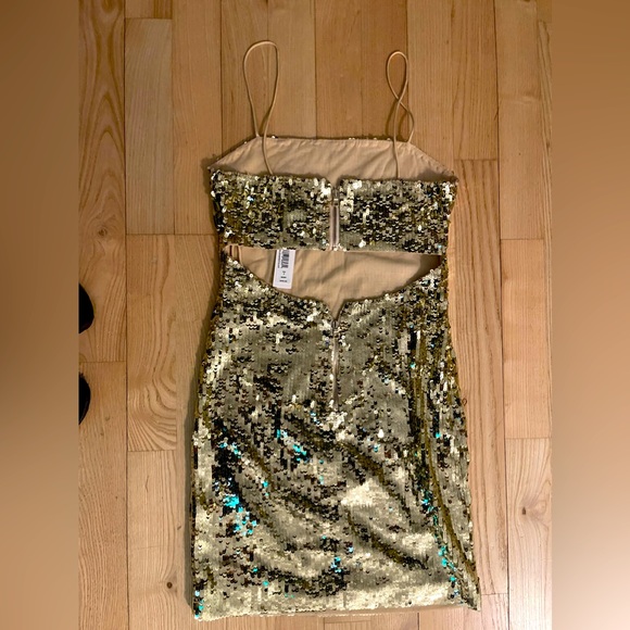 Alice + Olivia Gold Sequin Dress - Picture 2 of 2